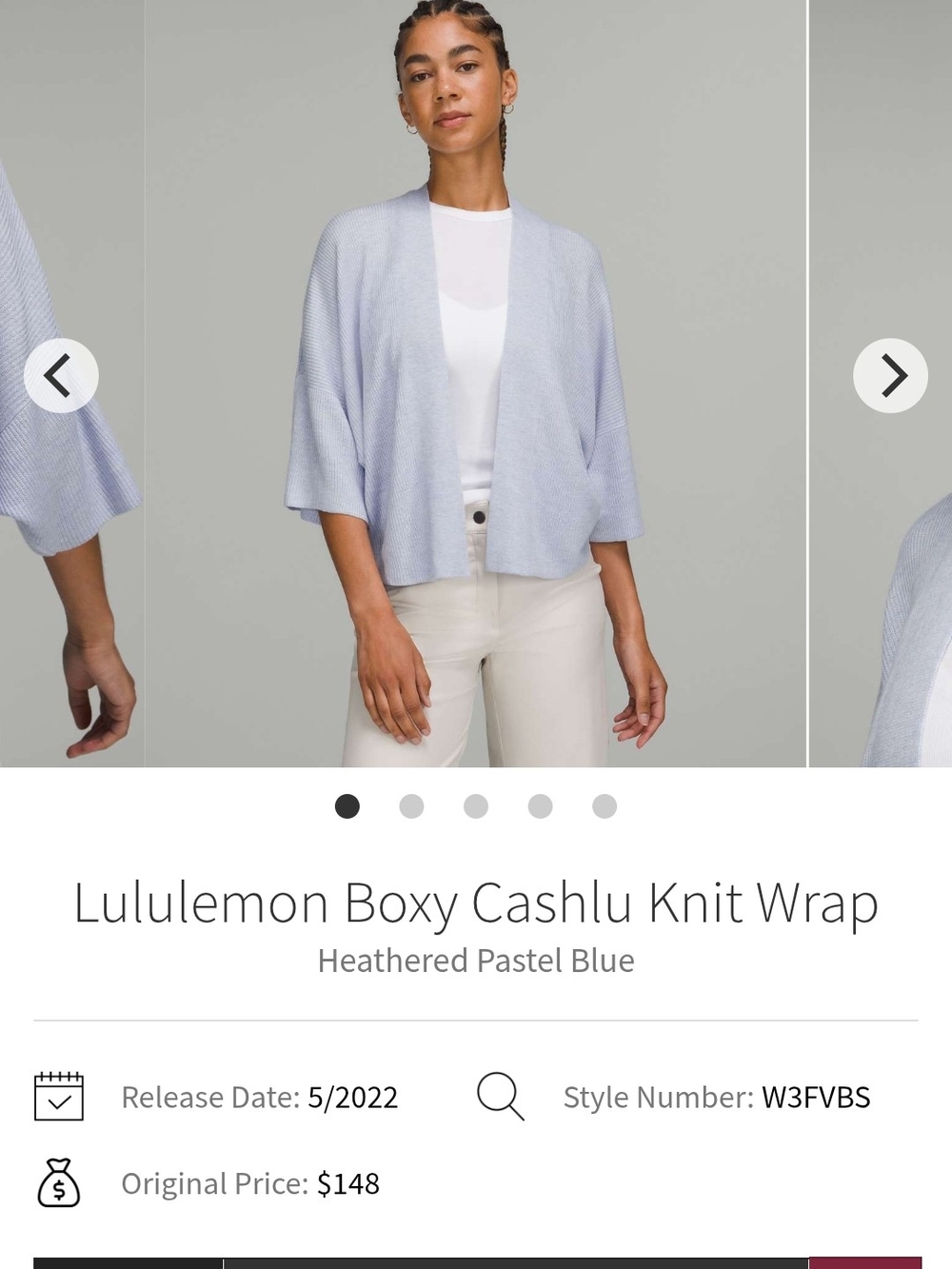 lululemon athletica Boxy Cashlu Knit Wrap - Heathered Pastel Blue